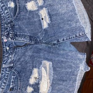 Jean shorts.